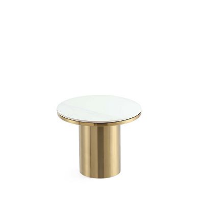 MANHATTAN COMFORT Glenn Modern Sintered Stone Top End Table
