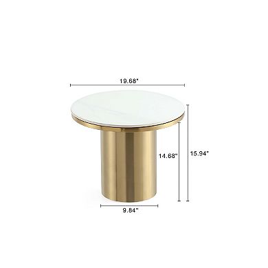 MANHATTAN COMFORT Glenn Modern Sintered Stone Top End Table
