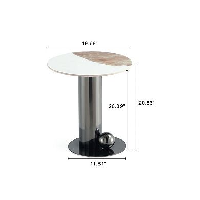 MANHATTAN COMFORT Laurel Modern Sintered Stone Top End Table