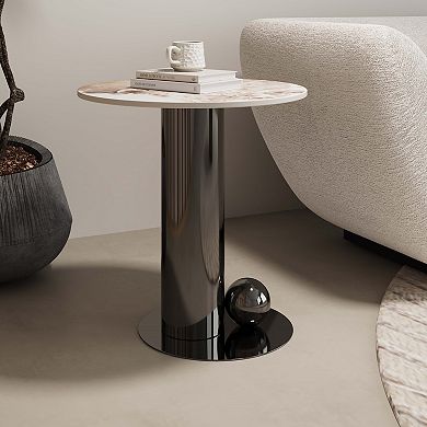 MANHATTAN COMFORT Laurel Modern Sintered Stone Top End Table