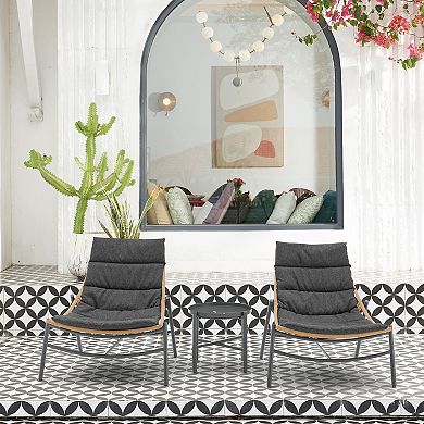 MANHATTAN COMFORT Sunset Modern 3-Piece Conversation Patio Furniture Set