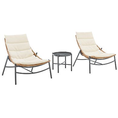 MANHATTAN COMFORT Sunset Modern 3-Piece Conversation Patio Furniture Set