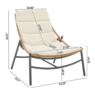 MANHATTAN COMFORT Sunset Modern 3-Piece Conversation Patio Furniture Set