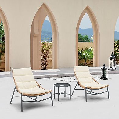 MANHATTAN COMFORT Sunset Modern 3-Piece Conversation Patio Furniture Set