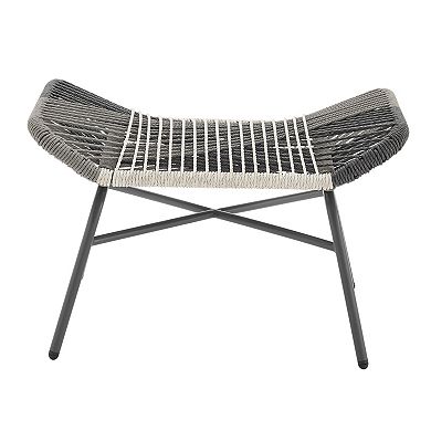 MANHATTAN COMFORT Ashland Modern 5-Piece Patio Conversation Set with Foot Ottomans