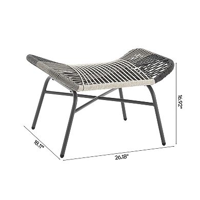 MANHATTAN COMFORT Ashland Modern 5-Piece Patio Conversation Set with Foot Ottomans