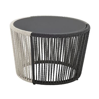 MANHATTAN COMFORT Ashland Modern 5-Piece Patio Conversation Set with Foot Ottomans