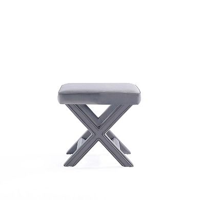 MANHATTAN COMFORT Abigail Mid-Century Modern Velvet Upholstered Bench Ottoman