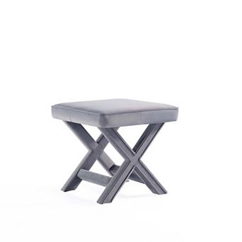 MANHATTAN COMFORT Abigail Mid-Century Modern Velvet Upholstered Bench Ottoman