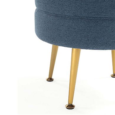 MANHATTAN COMFORT Bailey Mid-Century Modern Upholstered Ottoman