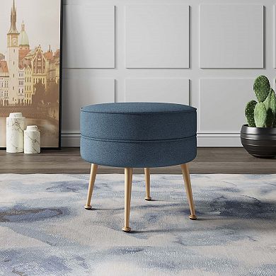 MANHATTAN COMFORT Bailey Mid-Century Modern Upholstered Ottoman