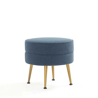 MANHATTAN COMFORT Bailey Mid-Century Modern Upholstered Ottoman