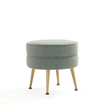 MANHATTAN COMFORT Bailey Mid-Century Modern Upholstered Ottoman