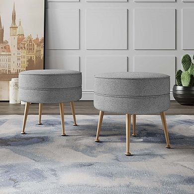 MANHATTAN COMFORT Bailey 2-pc. Mid-Century Modern Upholstered Ottoman