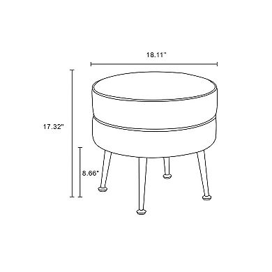 MANHATTAN COMFORT Bailey 2-pc. Mid-Century Modern Upholstered Ottoman