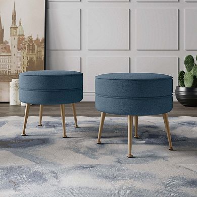 MANHATTAN COMFORT Bailey 2-pc. Mid-Century Modern Upholstered Ottoman