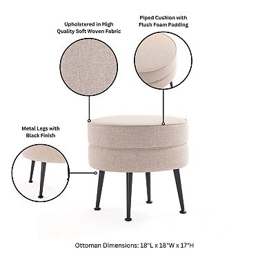 MANHATTAN COMFORT Bailey 4-pc. Mid-Century Modern Upholstered Ottoman