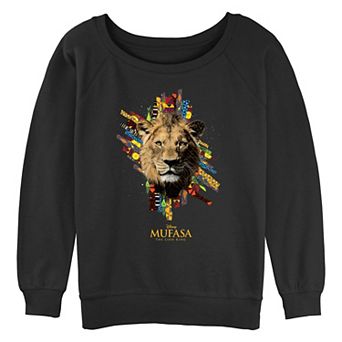 Disney's Mufasa The Lion King Colorful Head Portrait Juniors' Graphic Pullover