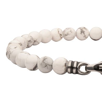 Men's DANTE Stainless Steel Clasp Stone Bead Bracelet