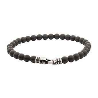 Men's DANTE Stainless Steel Clasp Stone Bead Bracelet