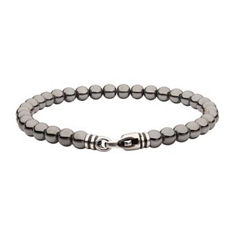 Men's DANTE Stainless Steel Clasp Stone Bead Bracelet