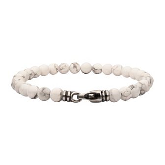 Men's DANTE Stainless Steel Clasp Stone Bead Bracelet