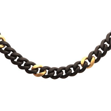 Men's Two-Tone Stainless Steel Cuban Chain Necklace