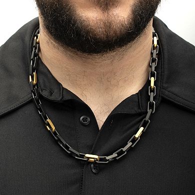 Men's DANTE Two-Tone Oversized Square Link Chunky Chain Necklace
