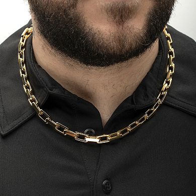 Men's DANTE Gold Tone Oversized Square Link Chain Necklace