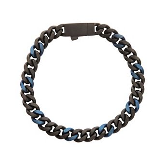 Men's DANTE Black Ion Plated Stainless Steel Cuban Chain Bracelet