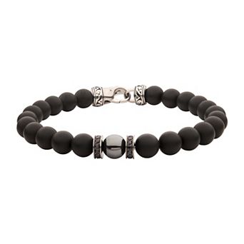Men's DANTE Stainless Steel Onyx Beaded Bracelet