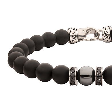 Men's DANTE Stainless Steel Onyx Beaded Bracelet