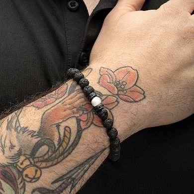 Men's DANTE Stainless Steel Lava Bead Bracelet