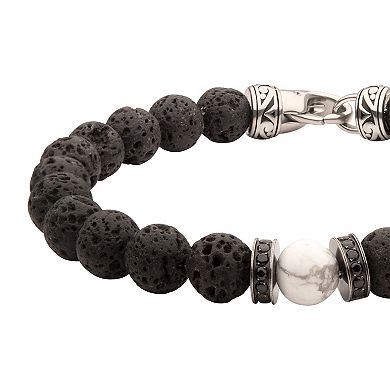 Men's DANTE Stainless Steel Lava Bead Bracelet