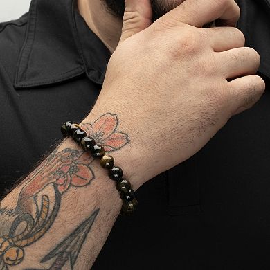 Men's DANTE Stainless Steel Tiger's Eye Bead Bracelet