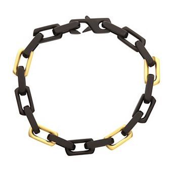 Men's DANTE Two-Tone Stainless Steel Oversized Square Links Chunky Bracelet