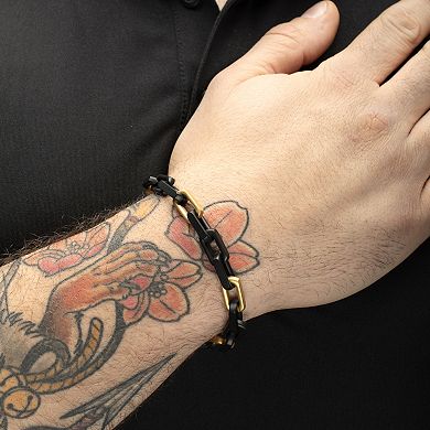 Men's DANTE Two-Tone Stainless Steel Oversized Square Links Chunky Bracelet
