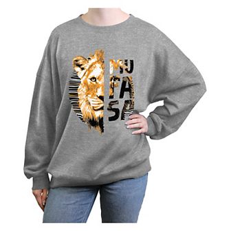 Disney's Mufasa The Lion King Head Portrait Juniors' Oversized Graphic Pullover