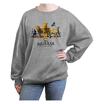 Disney's Mufasa The Lion King Group Scene Juniors' Oversized Graphic Pullover