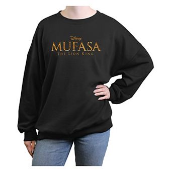 Disney's Mufasa The Lion King Title Logo Juniors' Oversized Graphic Pullover