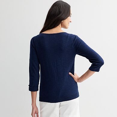 Women's Croft & Barrow® Boatneck Intarsia Sweater
