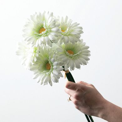 Sullivan's Real Touch White Gerber Daisy Faux Flower Bundle