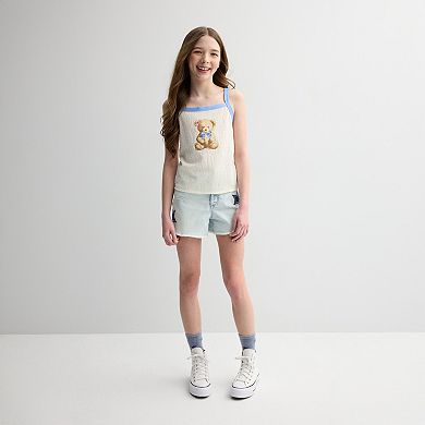 Girls 6-20 SO® Textured Graphic Tank Top in Regular & Plus Size