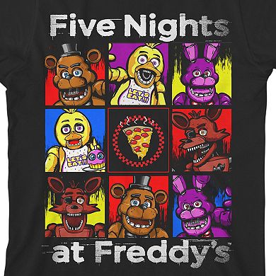 Boys 8-20 Five Nights At Freddy's Character Grid Graphic Tee