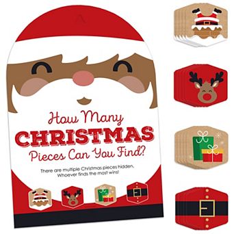 Big Dot of Happiness Jolly Santa Claus Christmas Party Scavenger Hunt Game Hide and Find Game