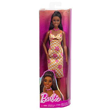 Barbie Fashionistas Doll #233 in Checkered Flower Midi Dress