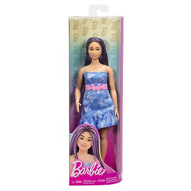 Barbie Fashionistas Doll #231 in Denim Butterfly Dress with Pink Belt