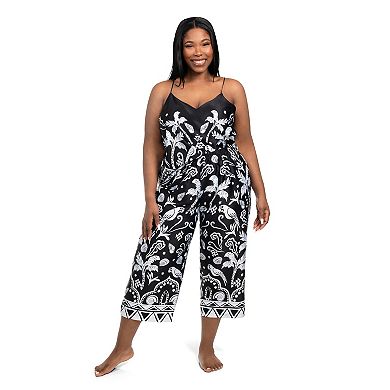 Plus Size Lilac+London 2-pc. Pajama Cami & Pajama Crop Pants Set