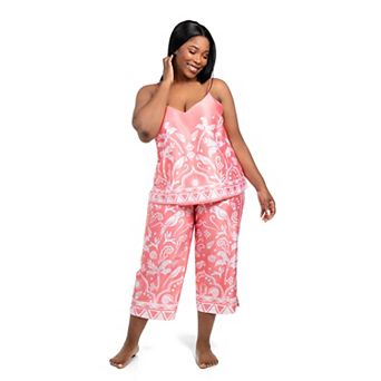 Plus Size Lilac+London 2 pc Pajama Cami & Pajama Crop Pants Set