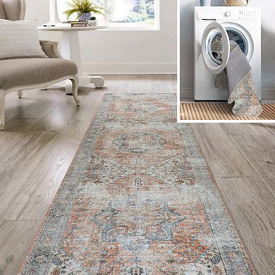 Ainsley Modern Cottage Checkerboard Washable Area Rug